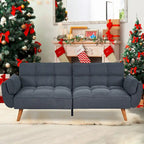 Futon convertible, canapé-lit pliant inclinable pour salon avec 2 oreillers/accoudoirs