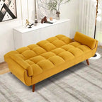 Futon convertible, canapé-lit pliant inclinable pour salon avec 2 oreillers/accoudoirs