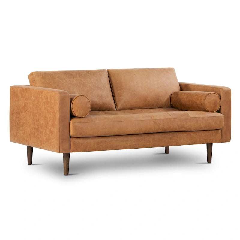 Canapé appartement Napa 72 - Cuir véritable pleine fleur italien