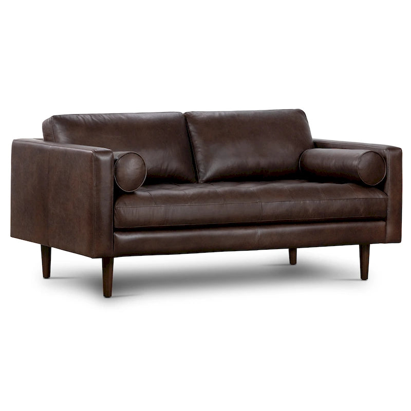 Canapé appartement Napa 72 - Cuir véritable pleine fleur italien