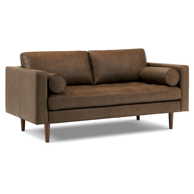 Canapé appartement Napa 72 - Cuir véritable pleine fleur italien