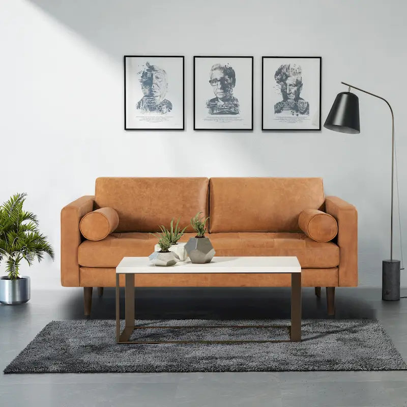 Napa 72 Apartment Sofa - Full Grain Genuine Italian Leather