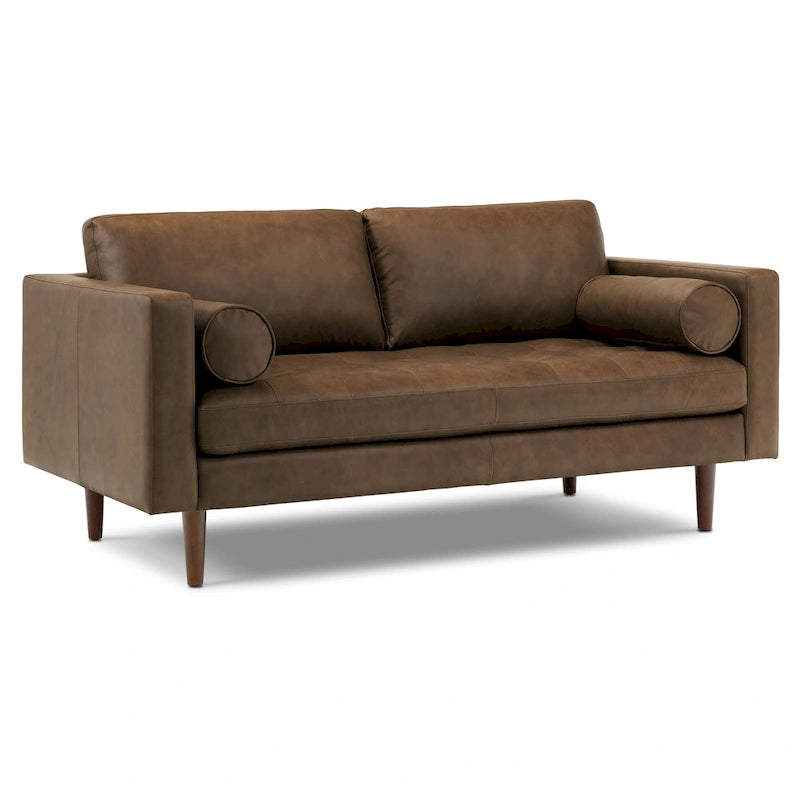 Canapé appartement Napa 72 - Cuir véritable pleine fleur italien