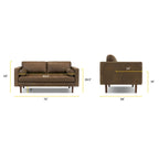 Canapé appartement Napa 72 - Cuir véritable pleine fleur italien