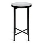Plateau rond en métal Celia / Table d'appoint pliable - 14x14x25.75