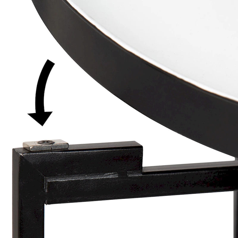 Plateau rond en métal Celia / Table d'appoint pliable - 14x14x25.75