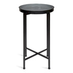 Plateau rond en métal Celia / Table d'appoint pliable - 14x14x25.75
