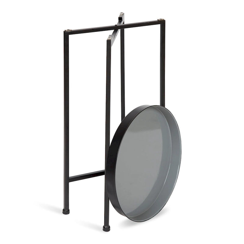 Plateau rond en métal Celia / Table d'appoint pliable - 14x14x25.75