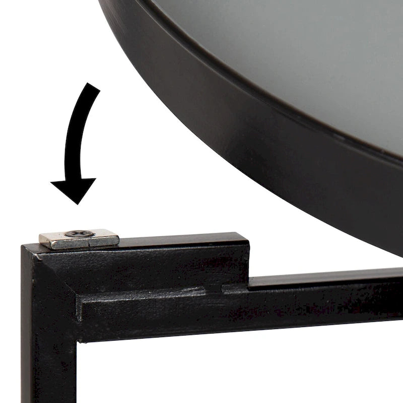 Plateau rond en métal Celia / Table d'appoint pliable - 14x14x25.75