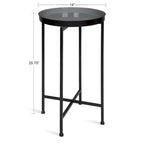 Plateau rond en métal Celia / Table d'appoint pliable - 14x14x25.75
