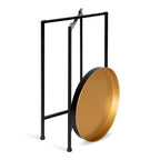 Plateau rond en métal Celia / Table d'appoint pliable - 14x14x25.75