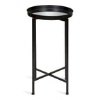 Plateau rond en métal Celia / Table d'appoint pliable - 14x14x25.75