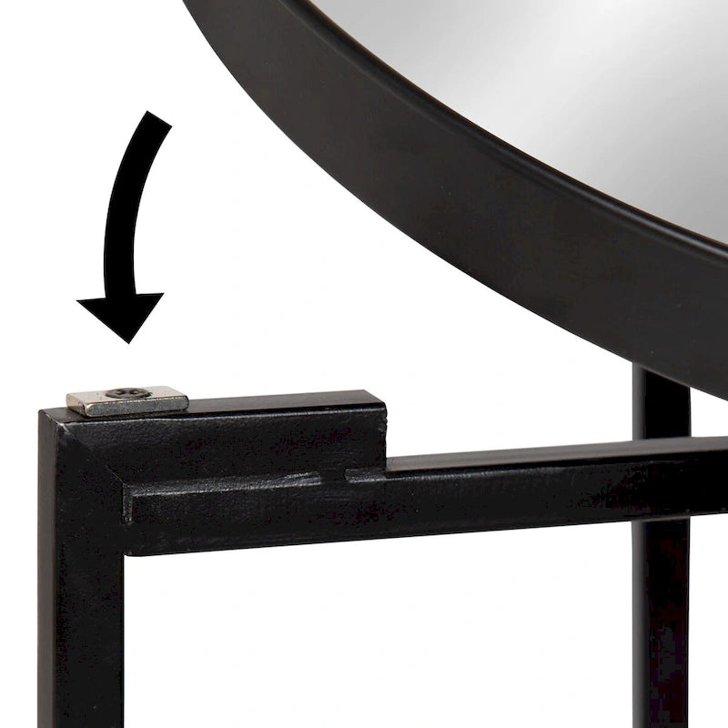 Plateau rond en métal Celia / Table d'appoint pliable - 14x14x25.75