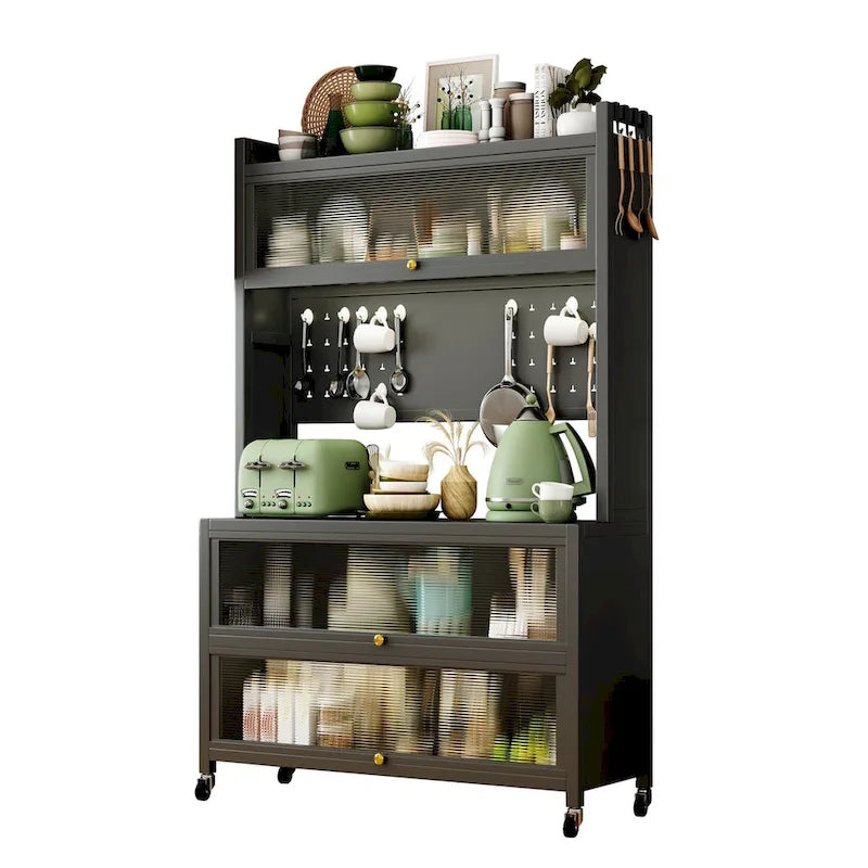 Meubles de rangement de cuisine à roulettes - Étagère de boulangerie, Meuble à micro-ondes, Organisateur de rangement