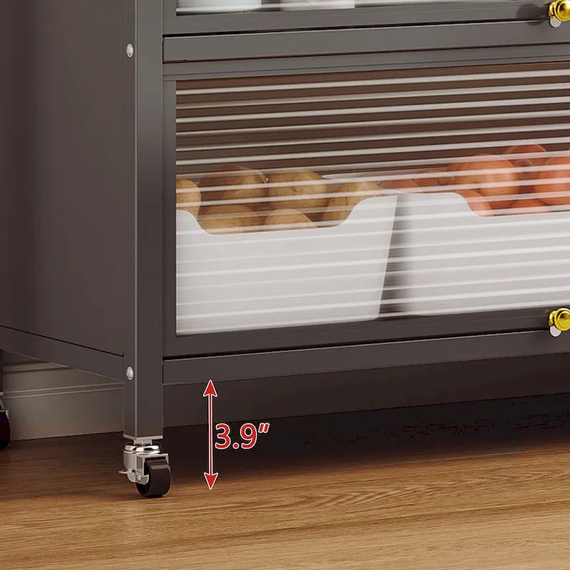 Meubles de rangement de cuisine à roulettes - Étagère de boulangerie, Meuble à micro-ondes, Organisateur de rangement
