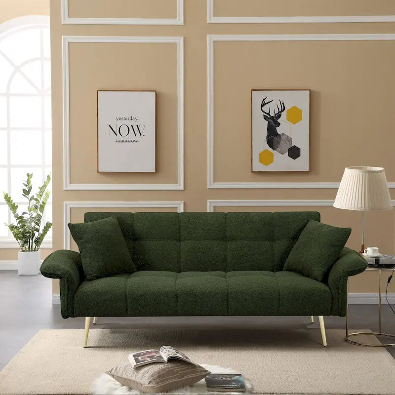 Canapé-lit futon 70.1, canapé-lit double convertible avec accoudoirs pliants pour salons et petits espaces