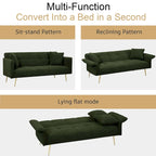 Canapé-lit futon 70.1, canapé-lit double convertible avec accoudoirs pliants pour salons et petits espaces
