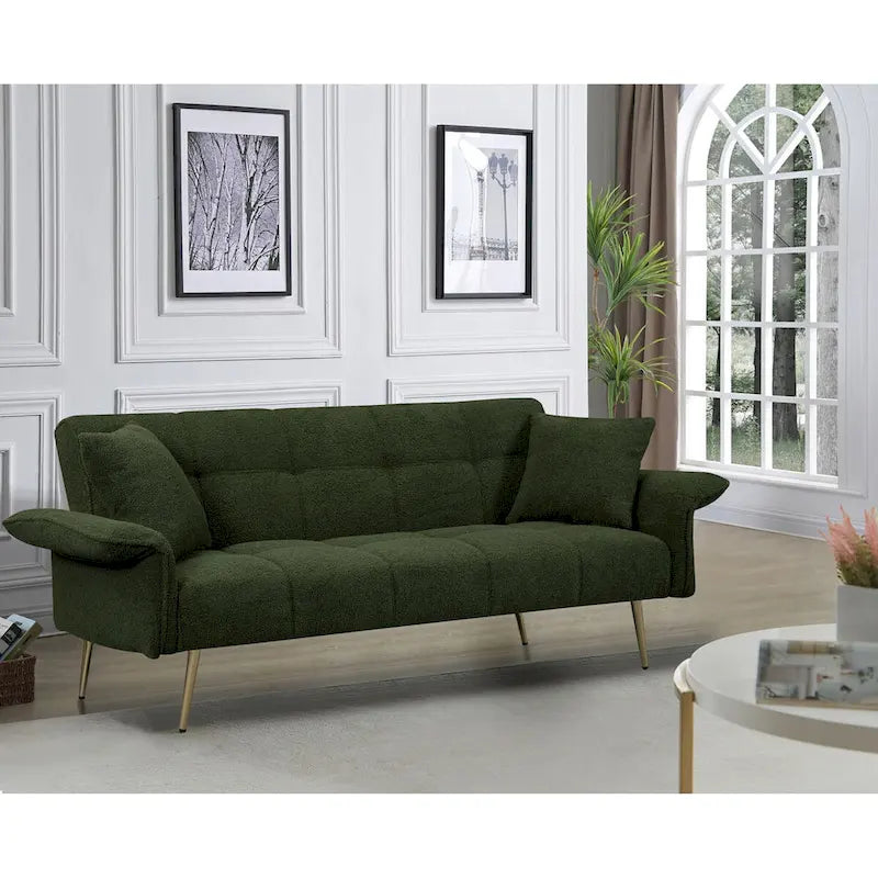 Canapé-lit futon 70.1, canapé-lit double convertible avec accoudoirs pliants pour salons et petits espaces