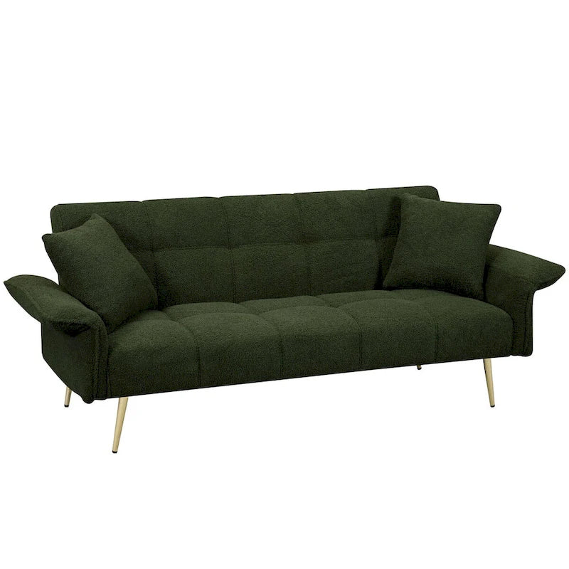 Canapé-lit futon 70.1, canapé-lit double convertible avec accoudoirs pliants pour salons et petits espaces
