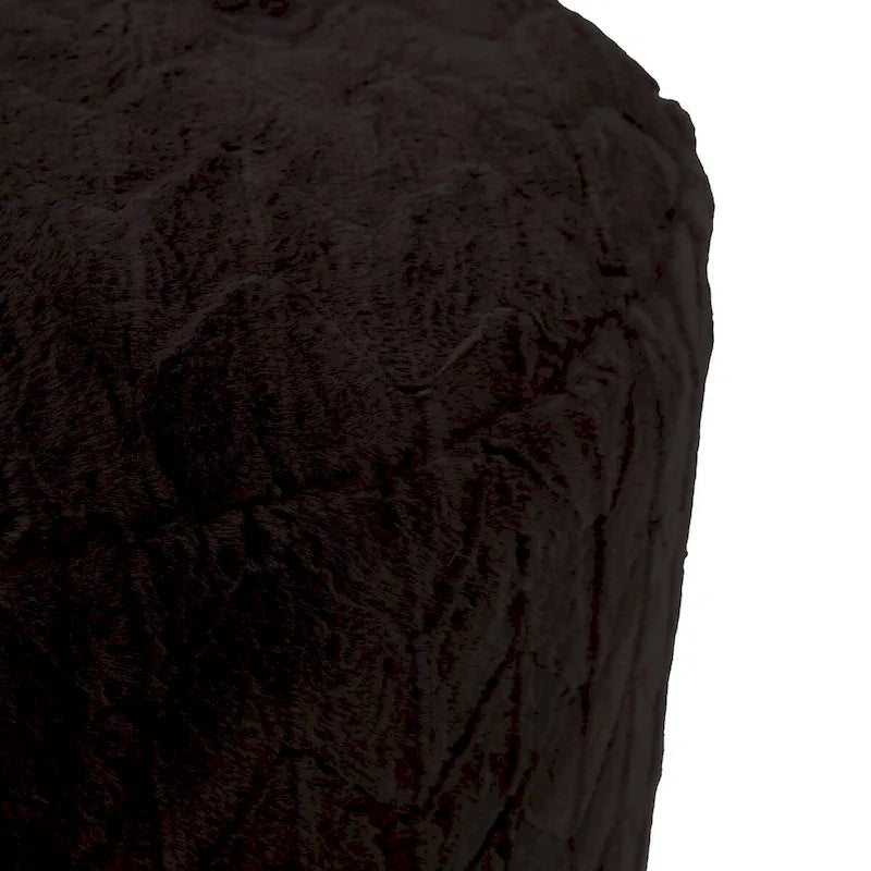 Pouf en fourrure Angora ébène
