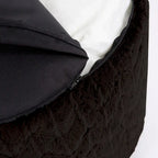 Pouf en fourrure Angora ébène