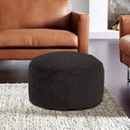Pouf en fourrure Angora ébène