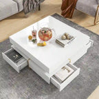 Table basse design laquée avec 4 tiroirs