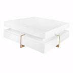 Table basse design laquée avec 4 tiroirs