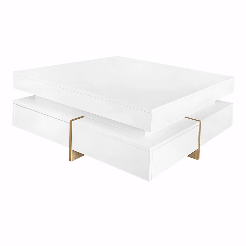 Table basse design laquée avec 4 tiroirs