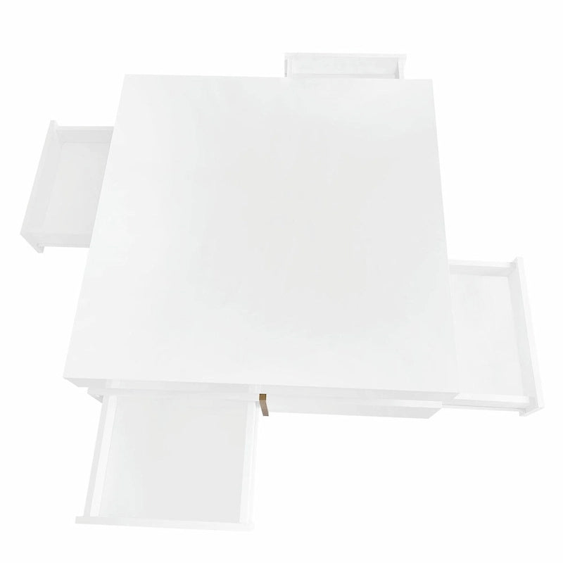 Table basse design laquée avec 4 tiroirs