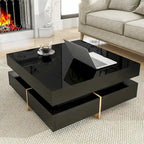 Table basse design laquée avec 4 tiroirs