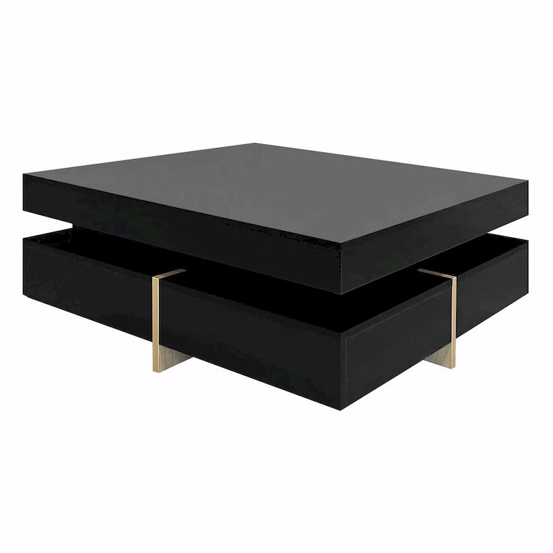 Table basse design laquée avec 4 tiroirs