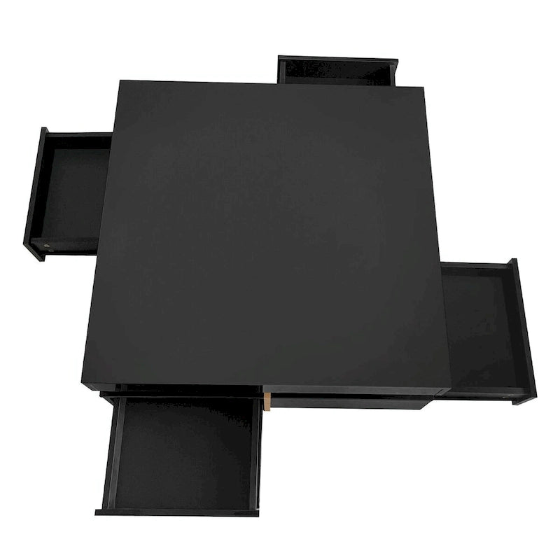 Table basse design laquée avec 4 tiroirs