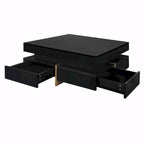 Table basse design laquée avec 4 tiroirs