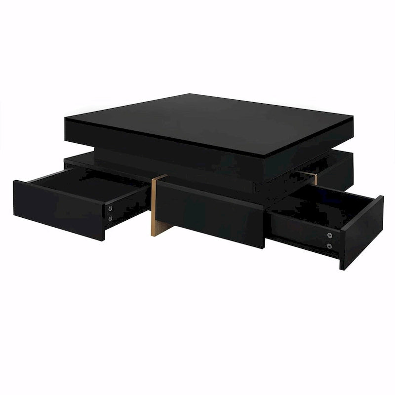 Table basse design laquée avec 4 tiroirs