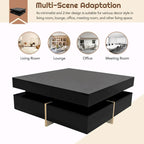 Table basse design laquée avec 4 tiroirs
