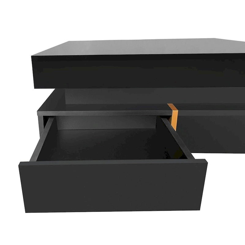 Table basse design laquée avec 4 tiroirs