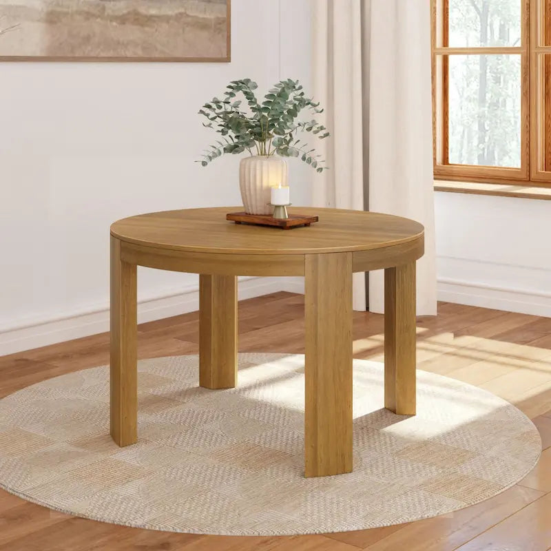 Table de salle à manger ronde Contour en bois massif - 47