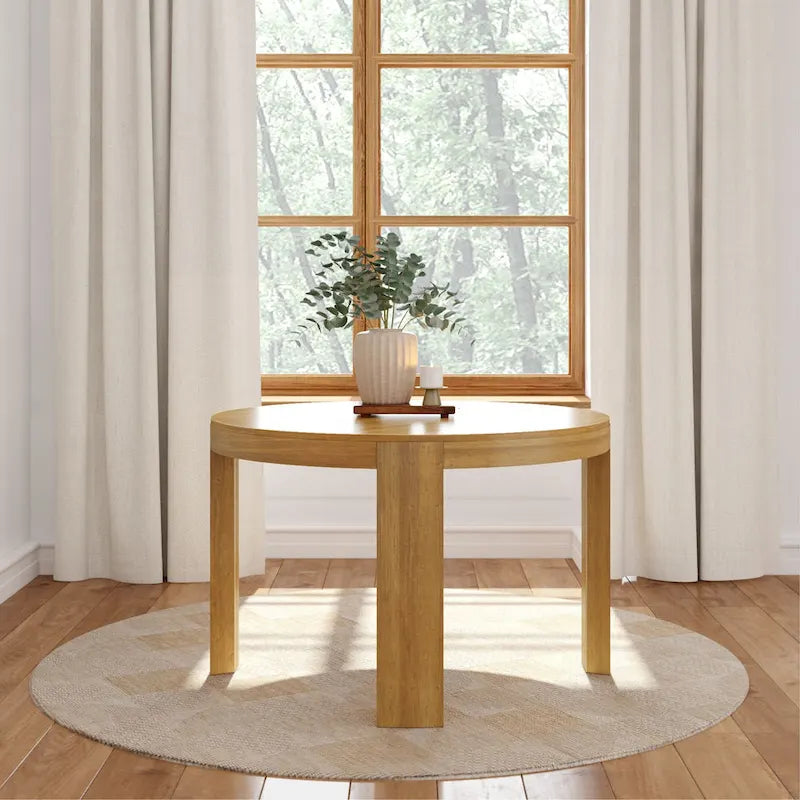 Table de salle à manger ronde Contour en bois massif - 47