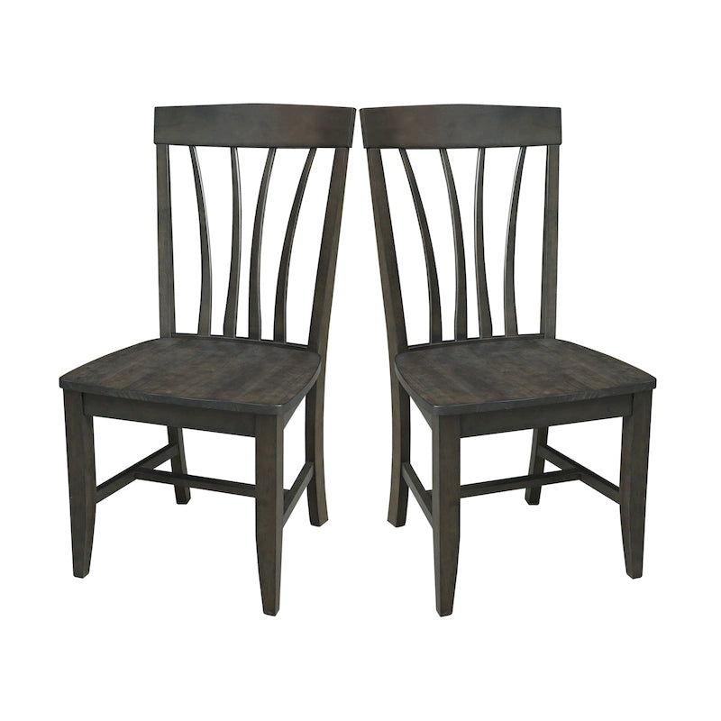 Lot de 2 chaises Soma Fanback en bois massif