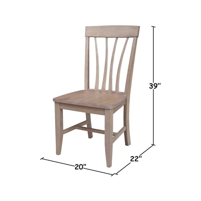 Lot de 2 chaises Soma Fanback en bois massif