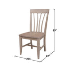 Lot de 2 chaises Soma Fanback en bois massif