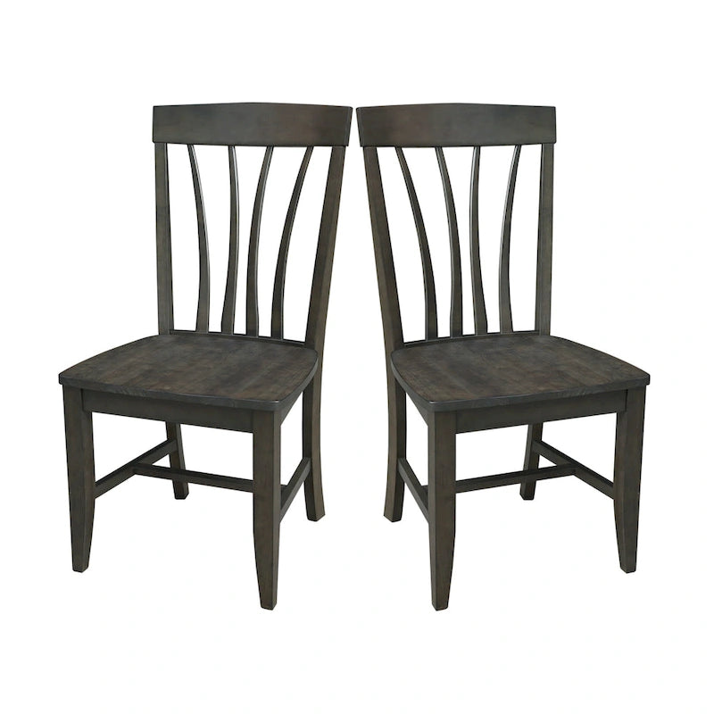 Lot de 2 chaises Soma Fanback en bois massif