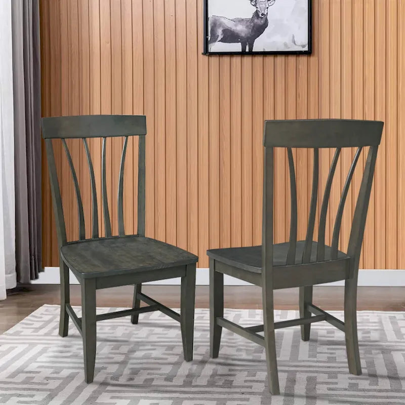 Lot de 2 chaises Soma Fanback en bois massif