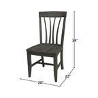 Lot de 2 chaises Soma Fanback en bois massif