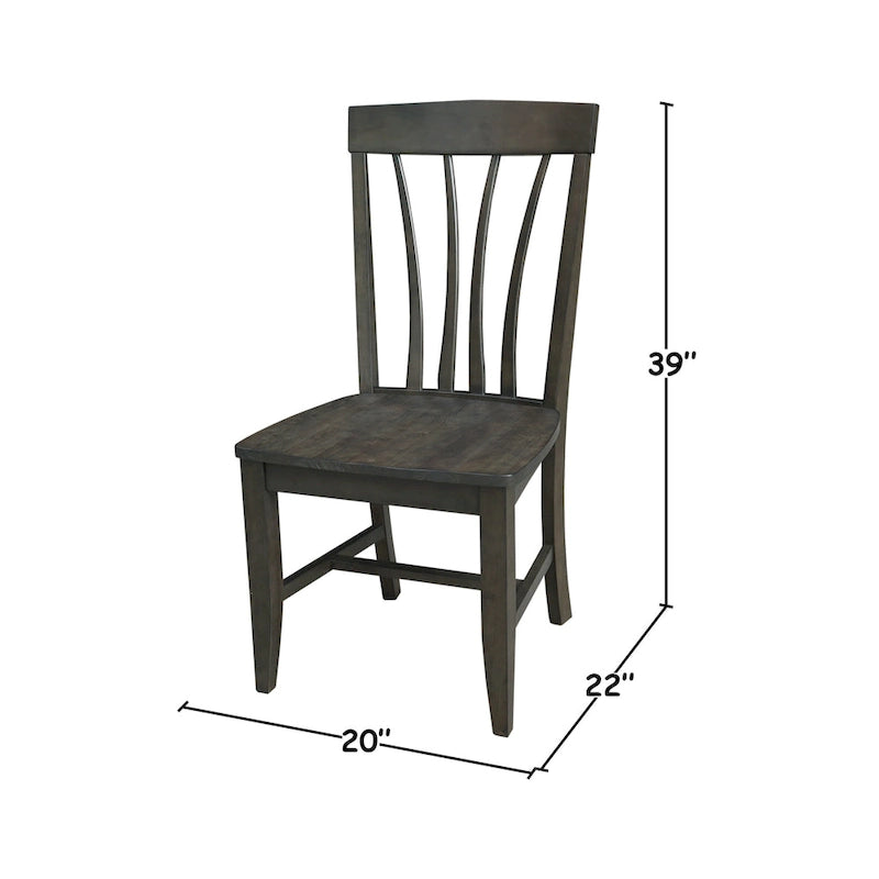 Lot de 2 chaises Soma Fanback en bois massif