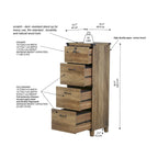 Classeur latéral Oxford Farmhouse en chêne rustique à 4 tiroirs