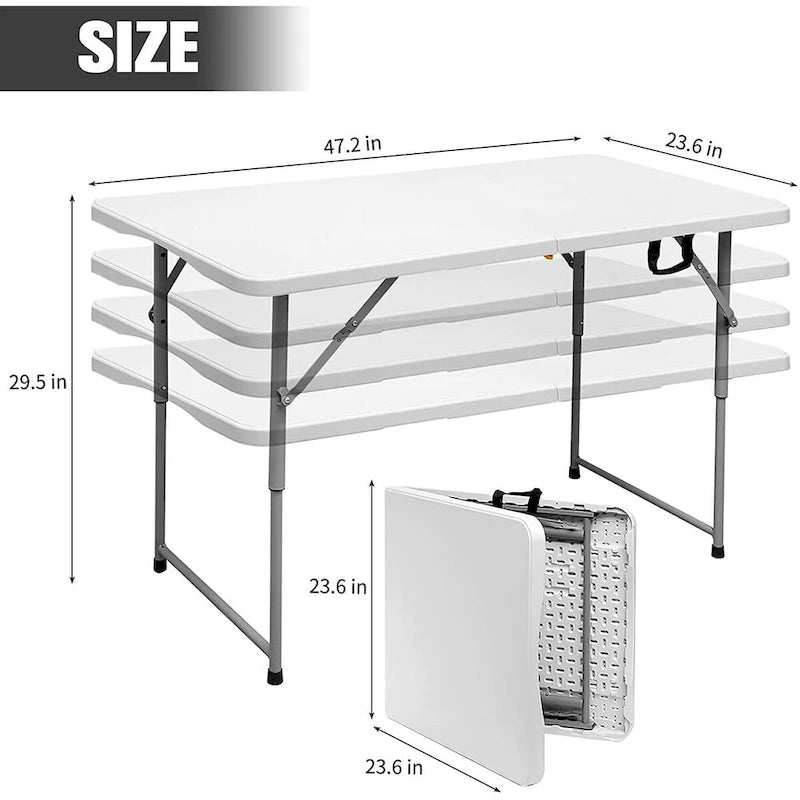 Table pliante de 1,20 m avec surface en résine durable