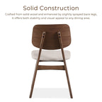 Beau | Lot de 2 chaises de salle à manger en noyer de style milieu de siècle avec assises en tissu bouclé