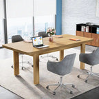 Grand bureau d'ordinateur de 63 pouces, bureau de direction avec pieds en bois massif